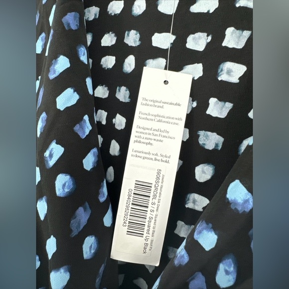 Amour Vert Joselle Squared Up Black Washable Silk Dress Size Small - Picture 4 of 6